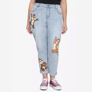 Disney Women's Plus Size Chip 'N Dale Mom Jeans - 16